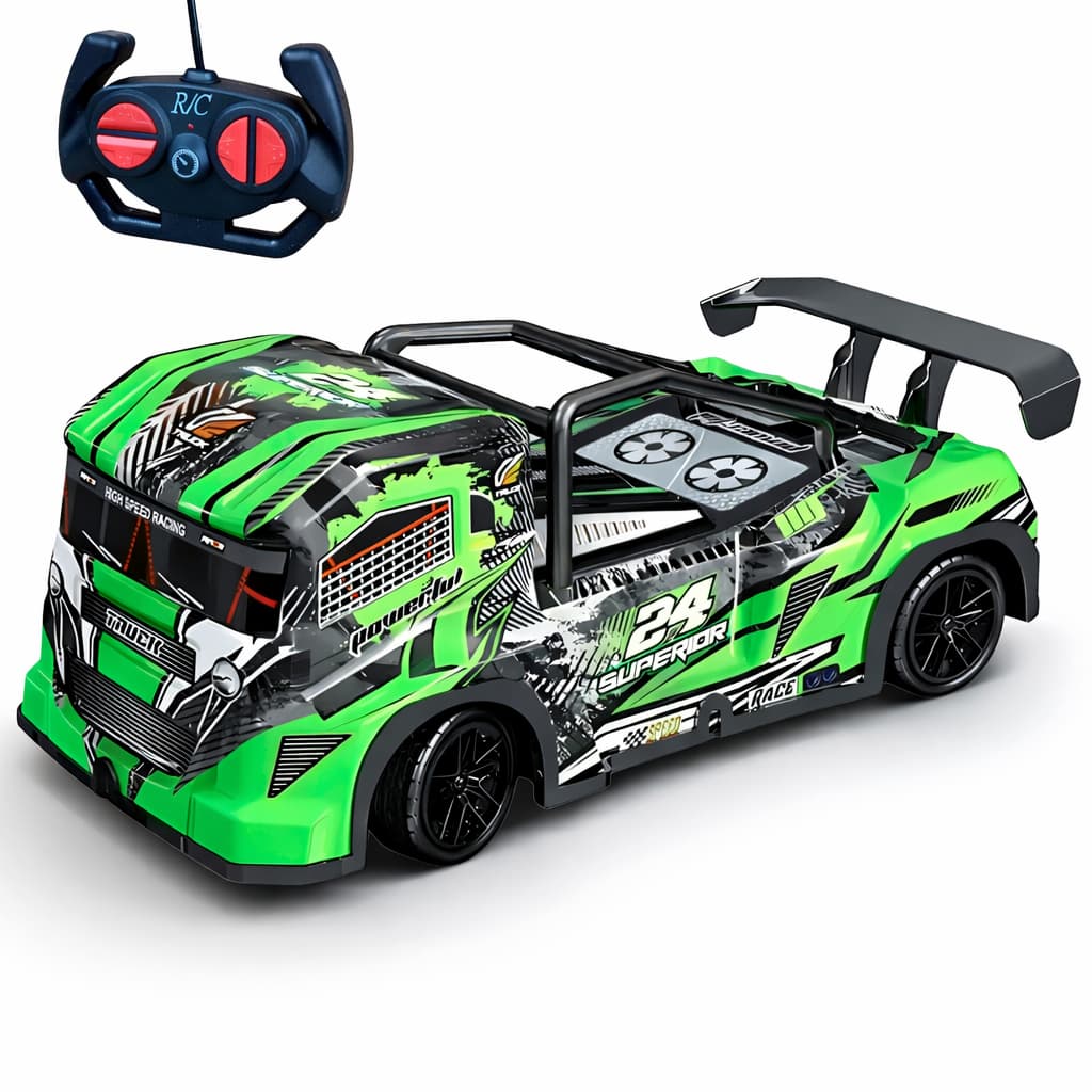 Carrinho De Controle Remoto Caminhão Brinquedo Truck Com Luz A Pilha