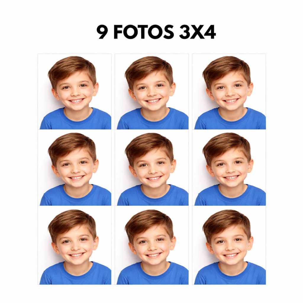 Foto 3x4 Papel Fuji Film 9 Fotos Iguais Revelação Premium promocional qualidade RG