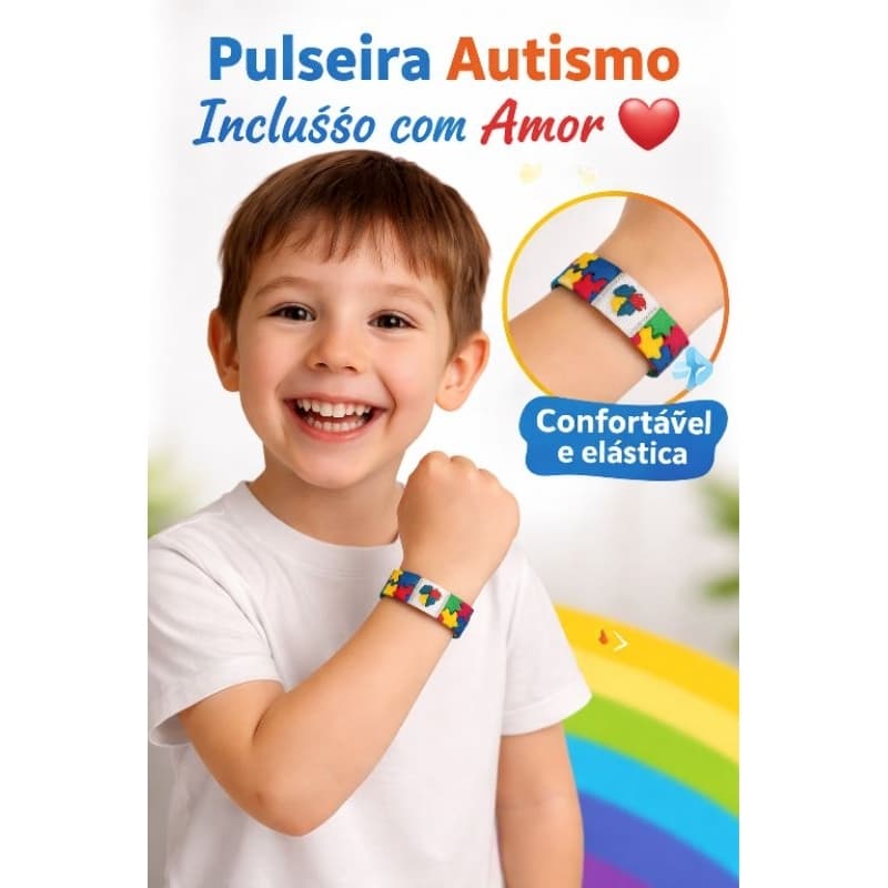 Pulseira Autismo Elástica confortável, Inclusão e Empatia.