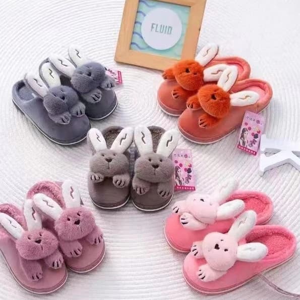 Pantufa Coelho Infantil  Antiderrapante Sola Borracha Inverno Festa do Pijama Presente Páscoa