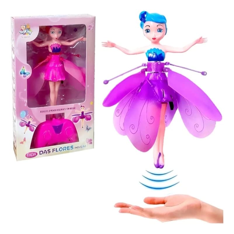 Boneca Fada Voadora Com Sensor De Movimento - Brinquedo Infantil Fadinha Mágica E  Encantada