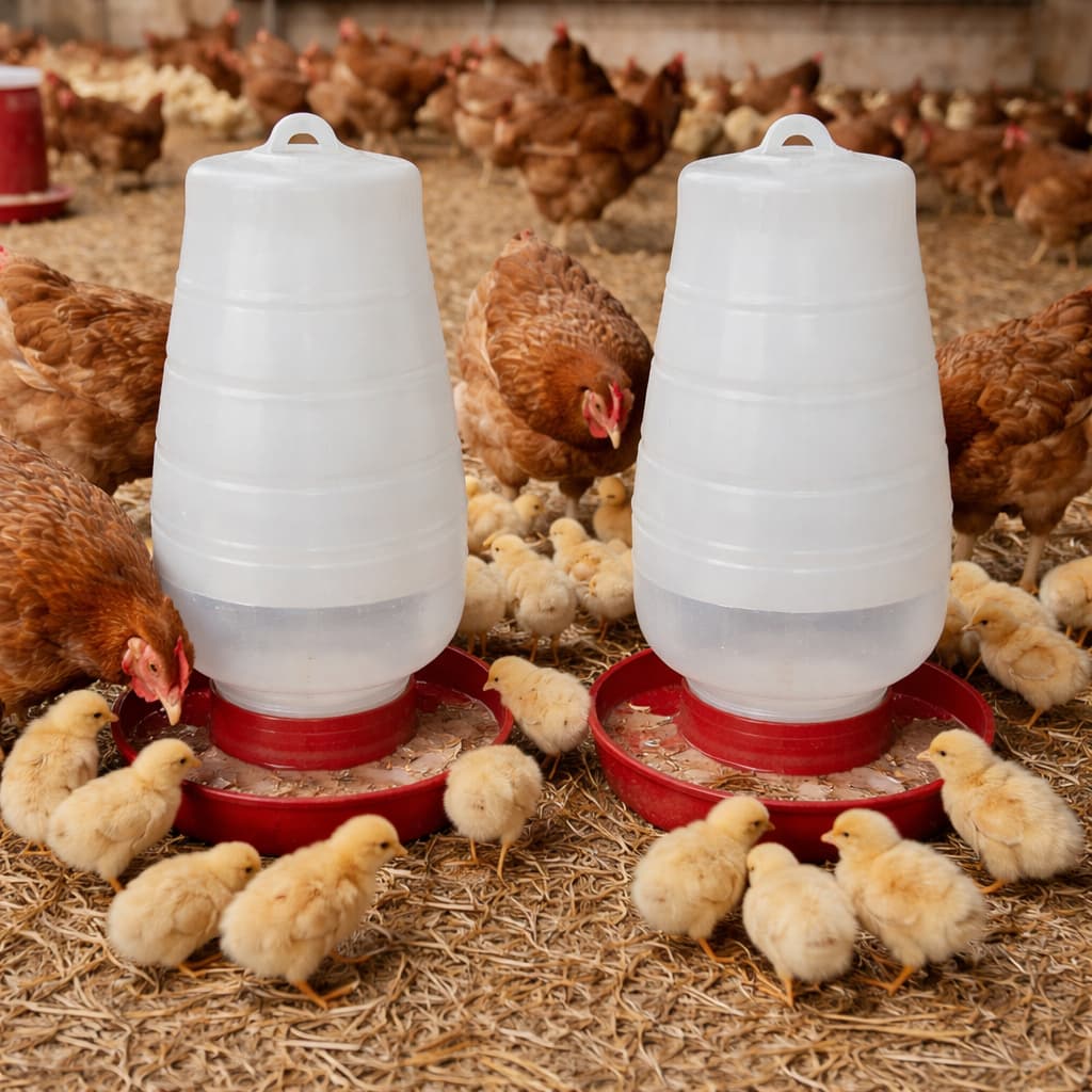 Kit 2 Bebedouro Para Aves Galinhas Frangos Granja Galinheiro Automático 5 Litros