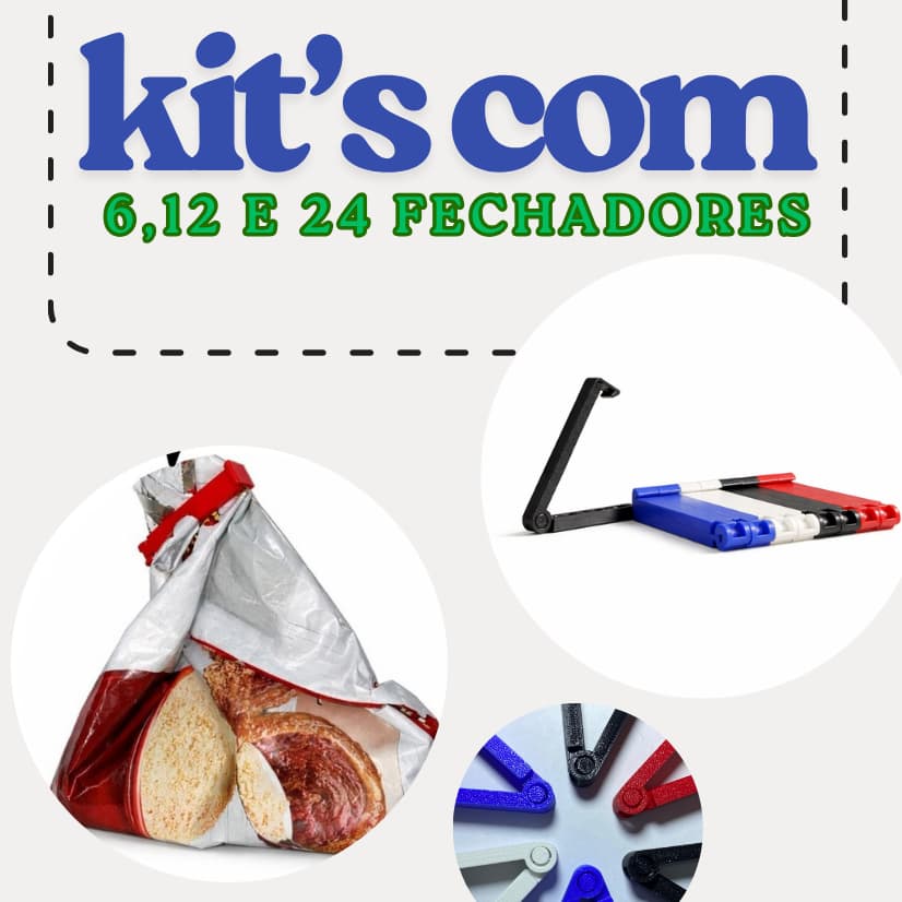 Kit Prendedores Fecha Embalagens – Clips Vedação Hermética (6, 12 ou 24 pcs)