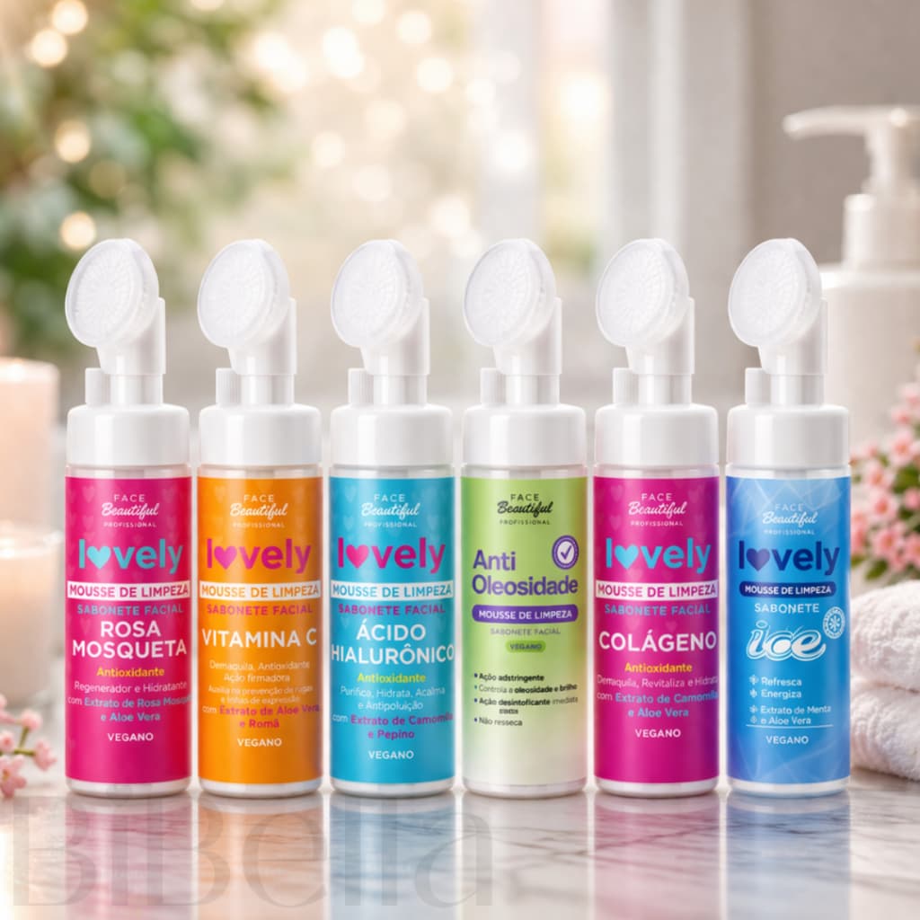Sabonete Facial Mousse Espuma de Limpeza com Aplicador de Silicone 150ml - Face Beautiful - Limpeza Profunda