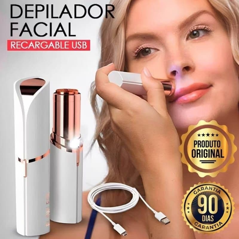 Depilador de Rosto Buço Facial Indolor Batom Portátil Flawlbss