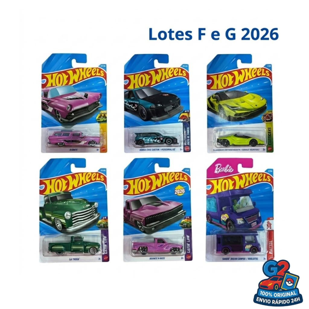 Hot Wheels Originais Mattel | Lotes F e G 2026 | Escolha o Seu