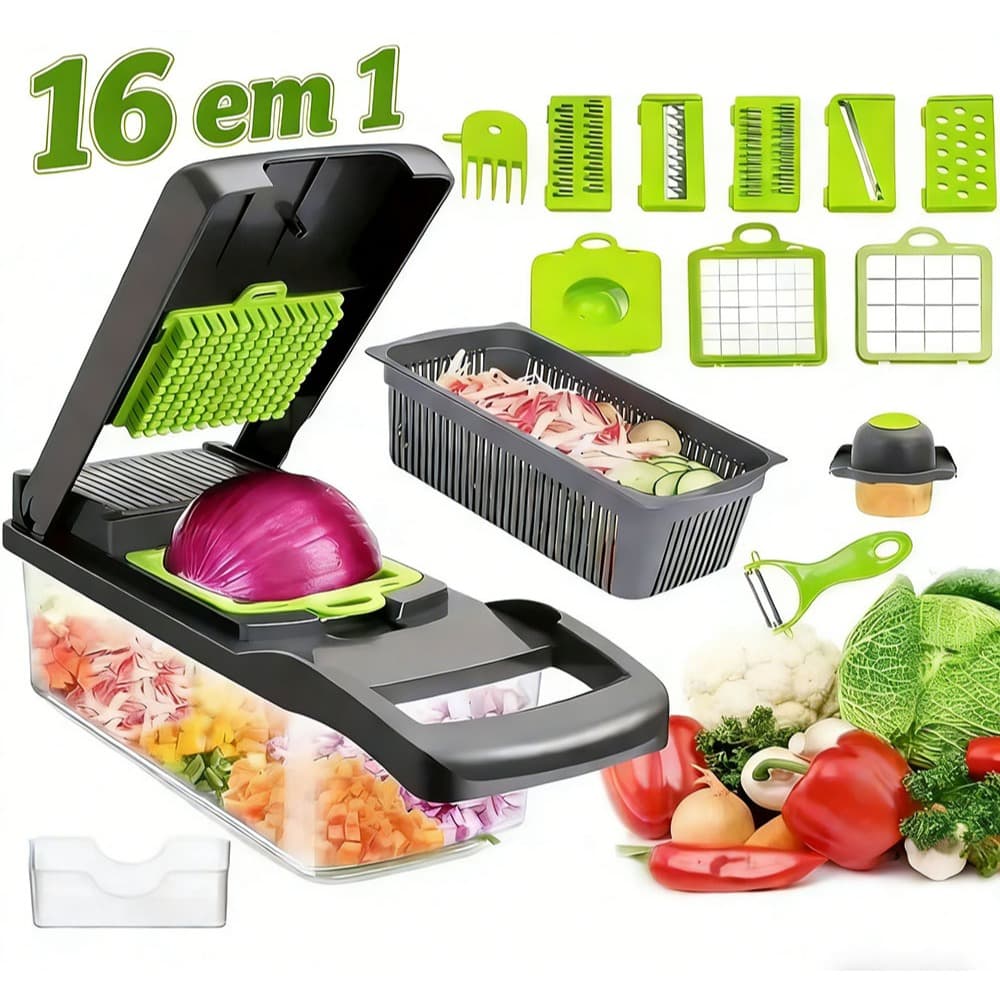 Cortador Multifuncional Fatiador De Verduras/frutas/legumes 16 em 1 ajudante de cozinha