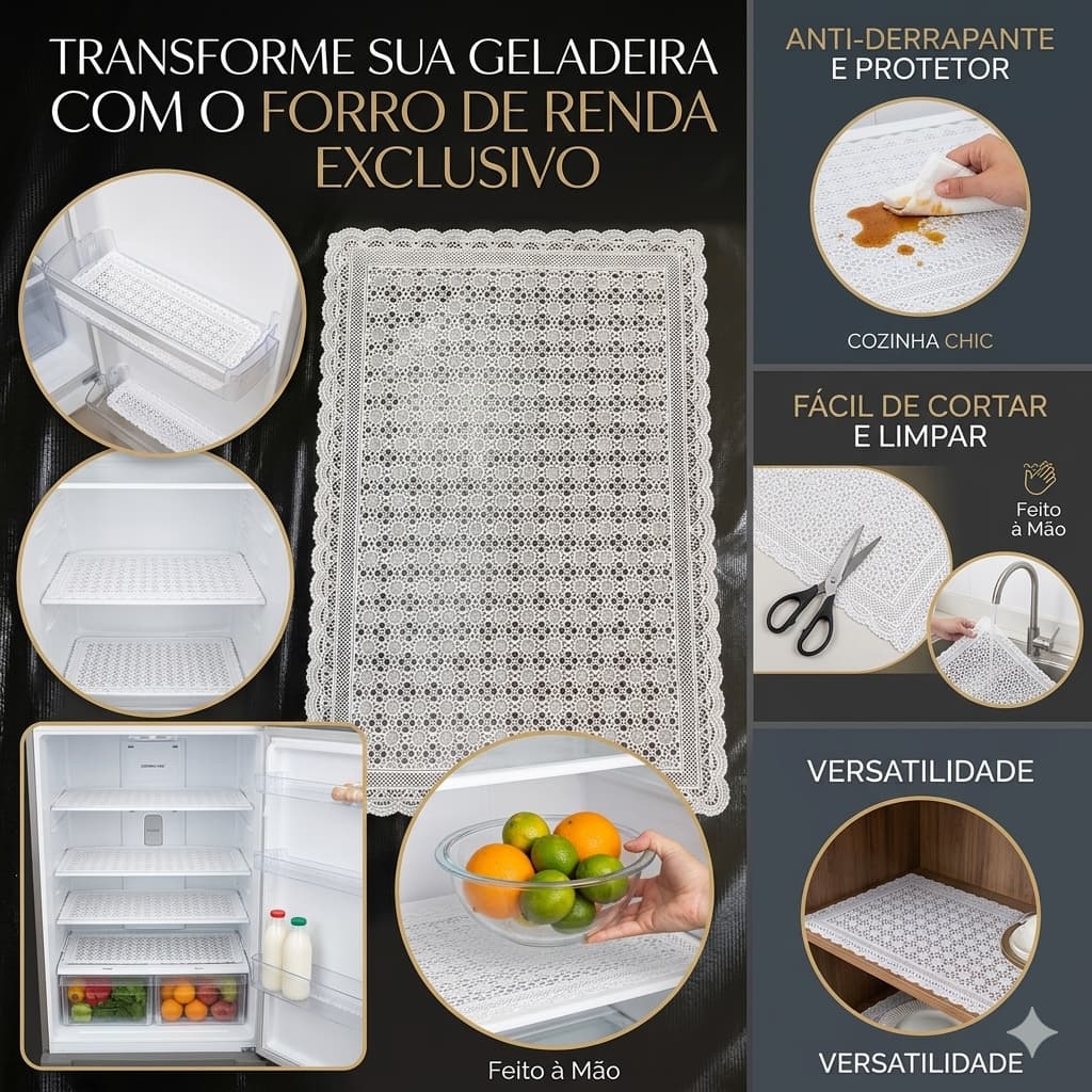 KIT 4 Forros para Geladeira 35cm x 53cm
