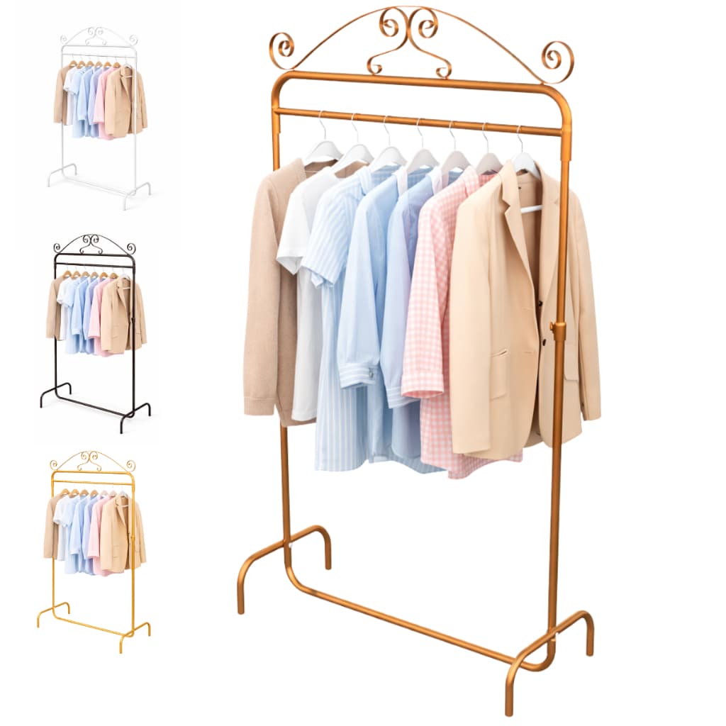 Arara de Roupa Vintage Rose Gold 1.00 Metro de Largura Modelo de Chão em Metal com Altura Ajustável