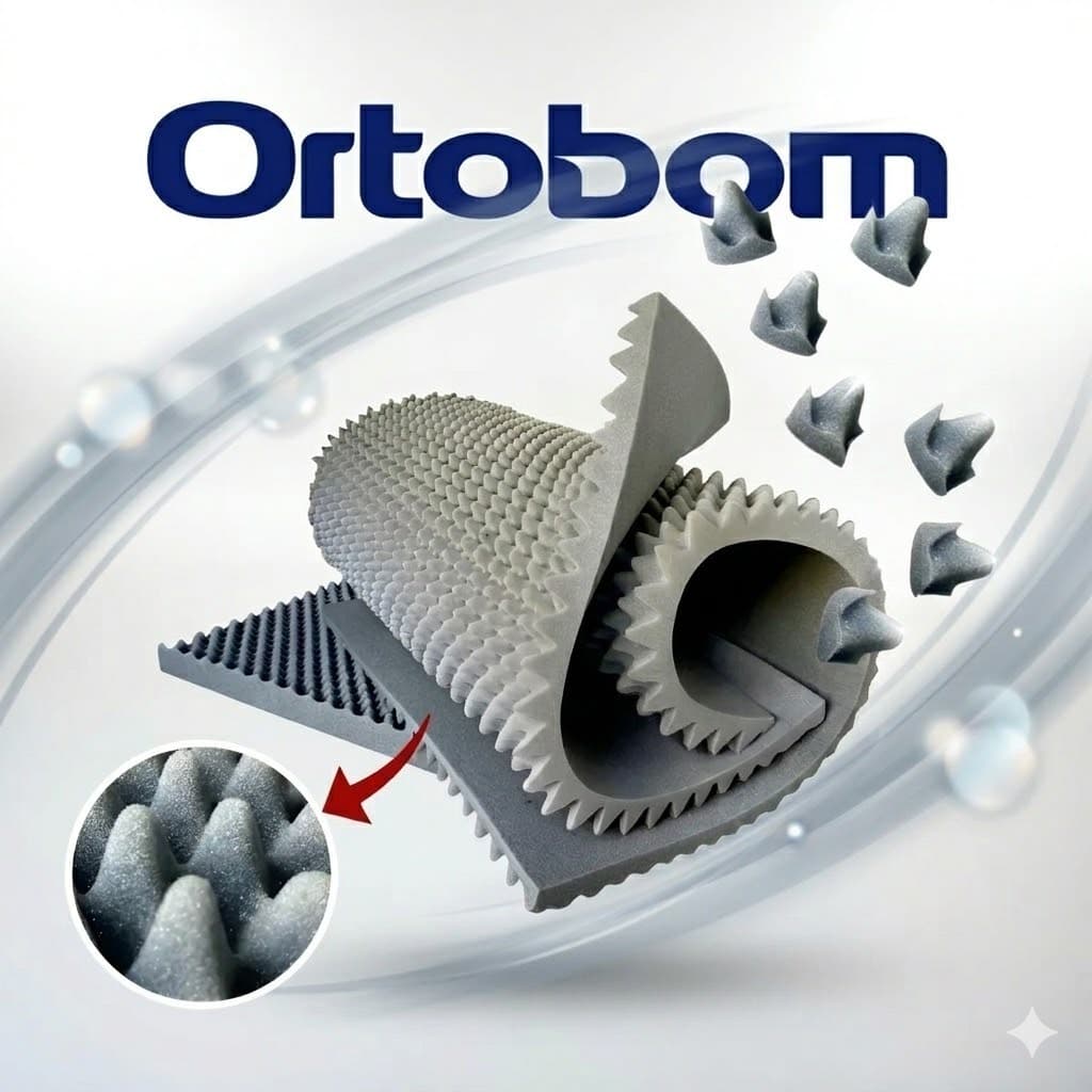 Colchão Casca De Ovo Anti-escaras Caixa De Ovo Solteiro Cinza  Ortobom