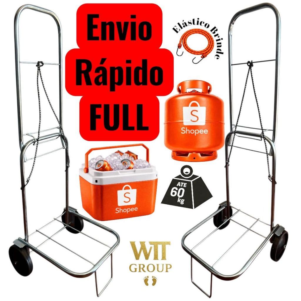 CARRINHO DE PRAIA PARA COOLER DOBRÁVEL COMPACTO CARGA ATÉ 50KG PRATA (NÃO ACOMPANHA COOLER)