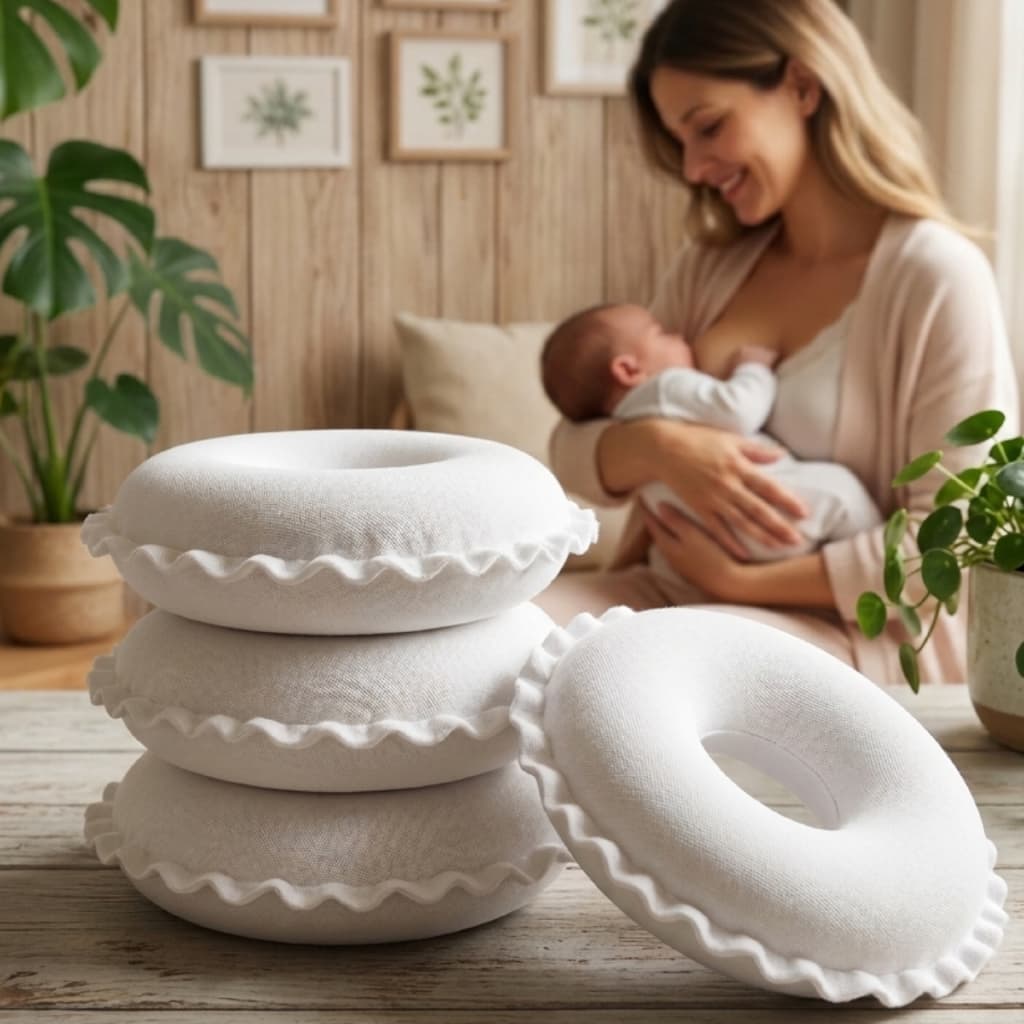 Kit Rosquinhas para Amamentação Protetor Seios Lavável Maternidade 100% Algodão Reutilizável Macio