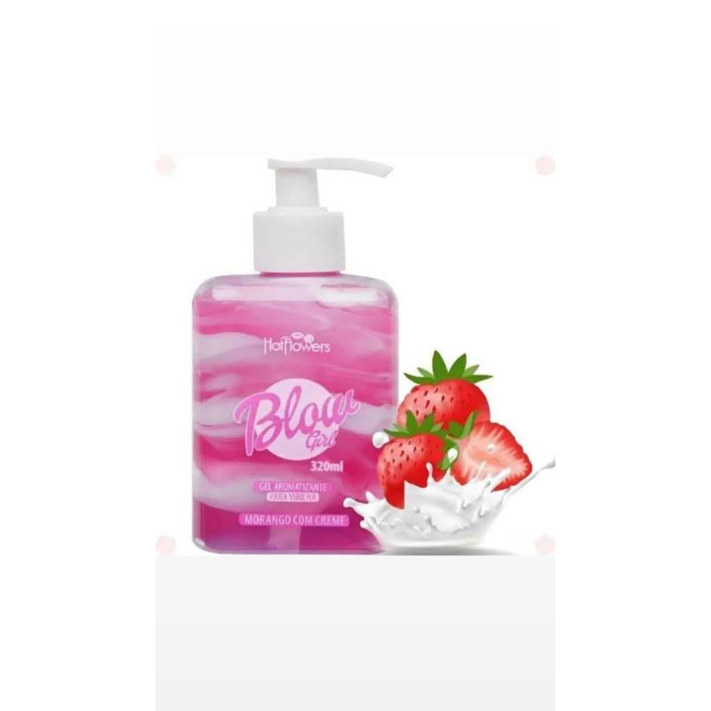 Blow Girl Gel Creme Hidratante Para Virilha Beijável Sabor Morango Com Creme Hot Flowers