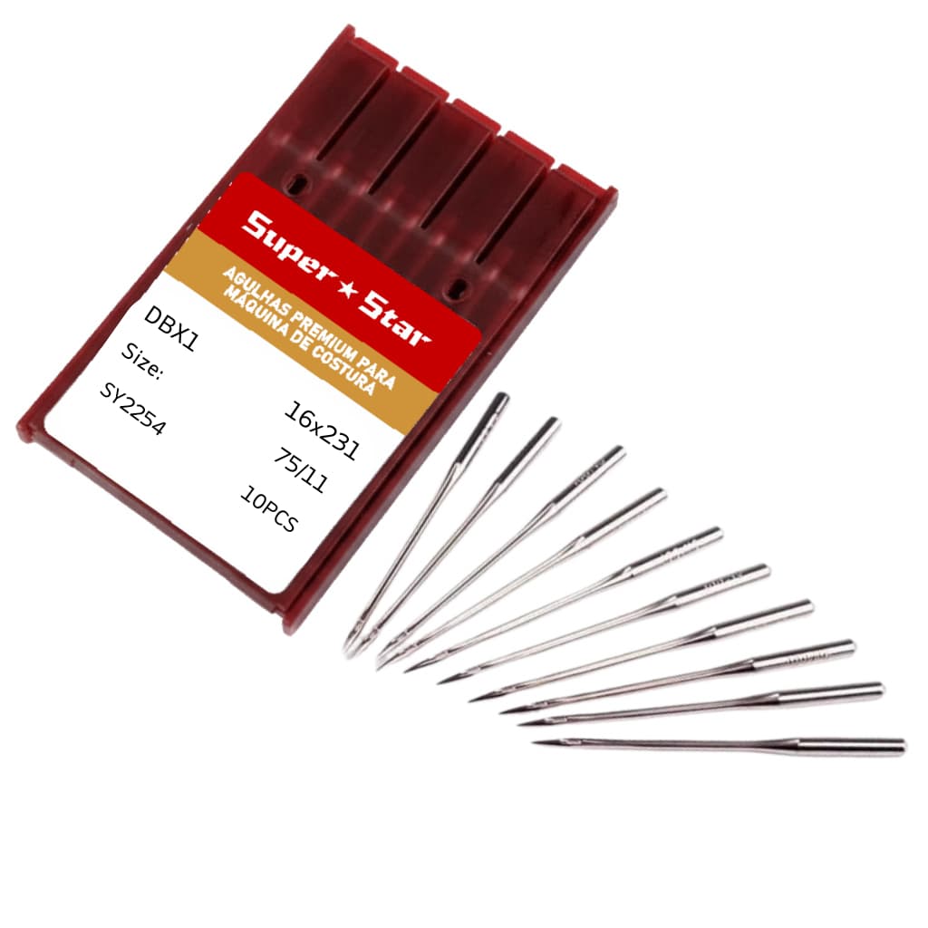 Agulha para Máquina de Costura Industrial Reta Cabo Fino c/ 10 un DBx1