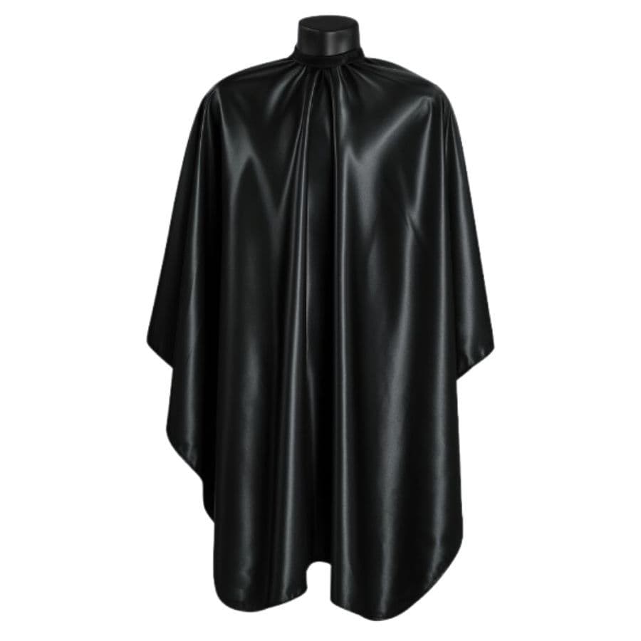 Capas de Corte Adulto Profissional Cetim Preta lisa Barbeiros Cabeleireiro Barbe shop