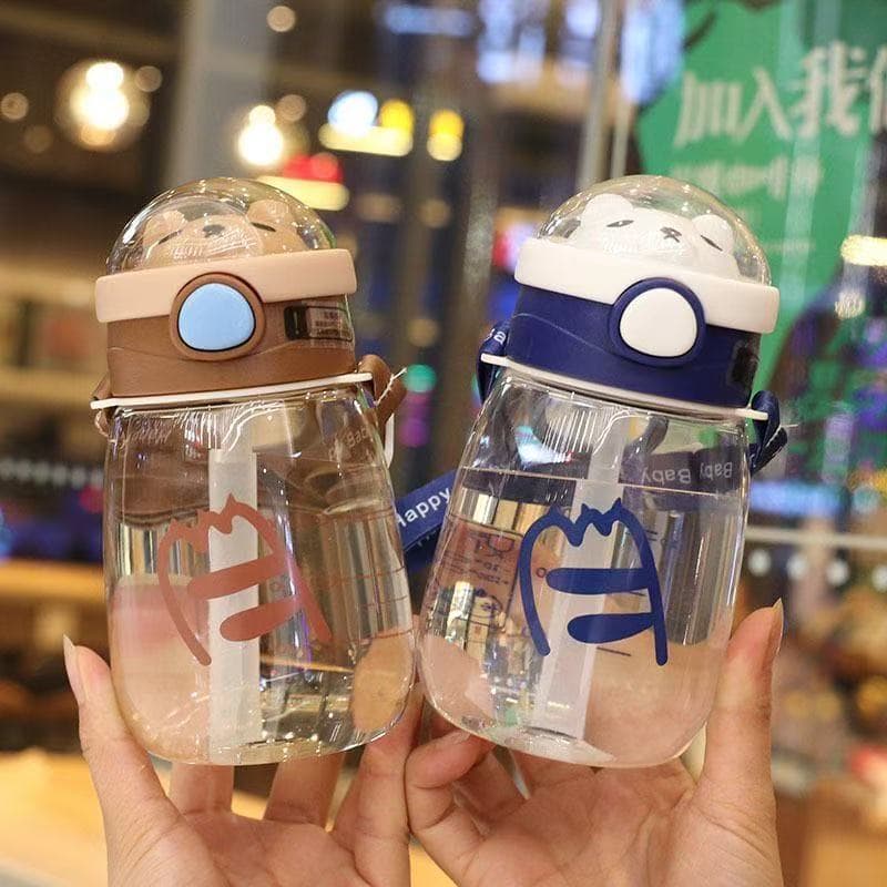 Garrafa Infantil com Canudo Antivazamento Free Com Alça 550ml Escolar Portátil