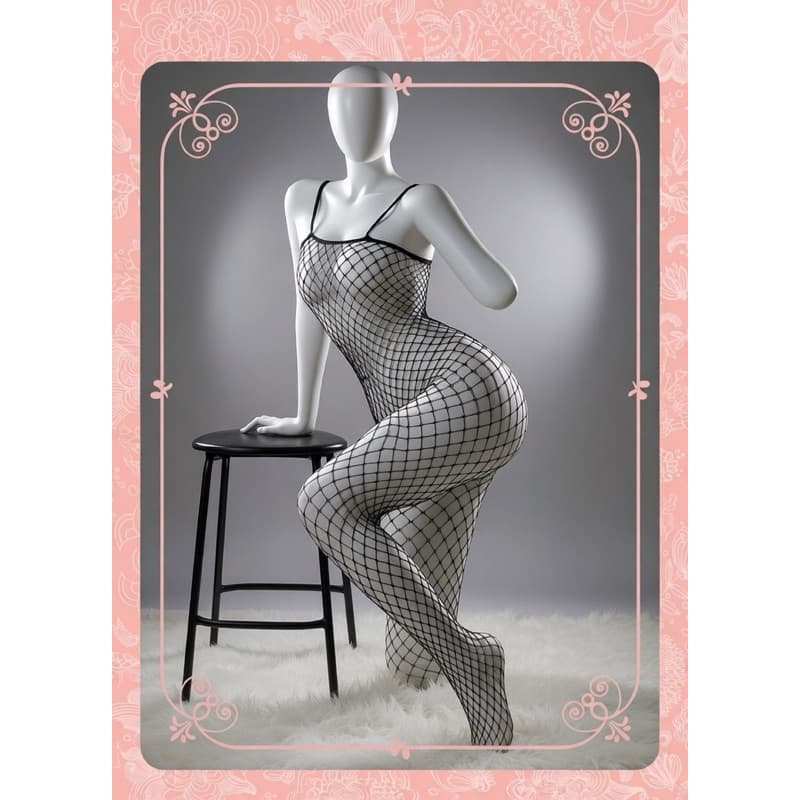 Lingerie Bodystocking Arrastão Sensual – Tamanho Único (36 ao 40)