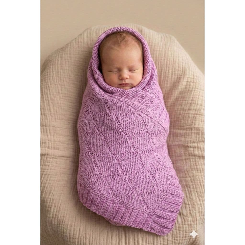 Manta Cobertor Tricot Bebê Saída Maternidade Recém Nascido Lã