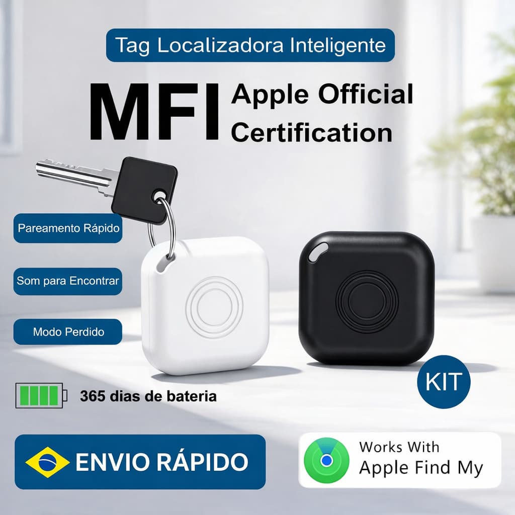 Smart Tag GPS Tracker Compatível AirTag IOS Localizador Pet Idosos Chaves