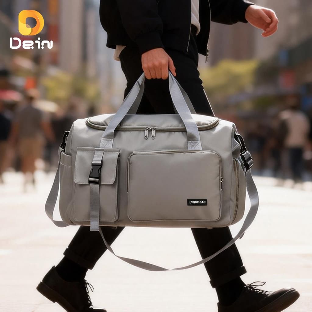 Bolsa Esportiva 36L Viagem Academia Impermeável Grande com Suporte Mala e Bolso Traseiro