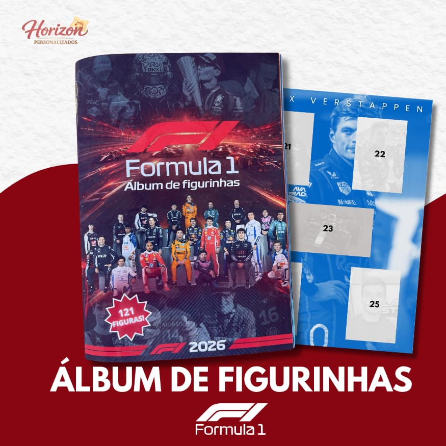 Álbum de Figurinhas FORMULA 1 2026 (Fanmade) 121 Figurinhas Inclusas