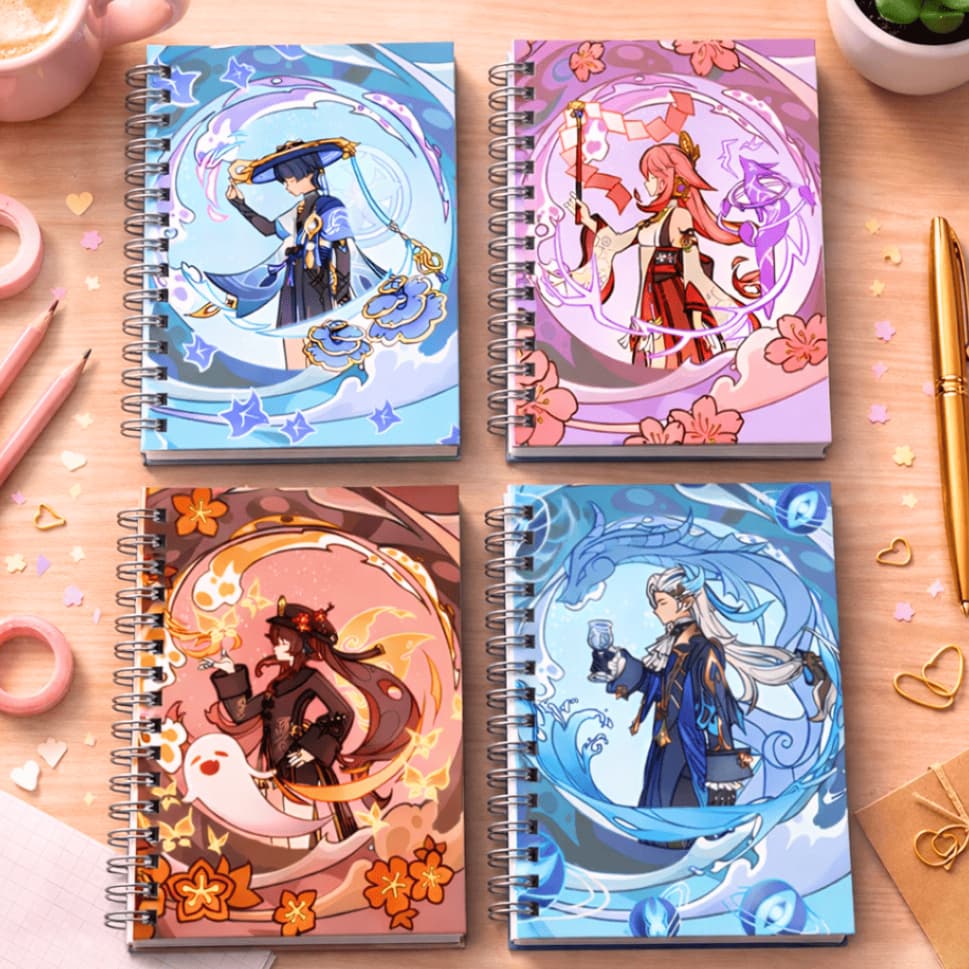 Sketchbook Genshin Impact Caderno de Desenho e Aquarela, Capa Dura A5 90g 180g 240g