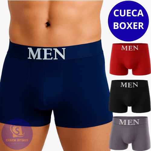 Kit Cuecas Boxer Masculina Adulto de Microfibra