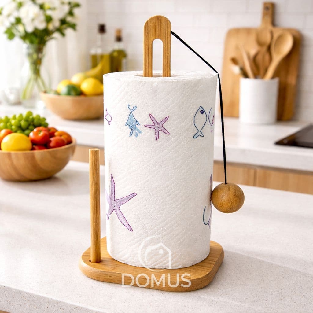 Suporte Porta Papel Toalha Em Bambu, multiuso, organizador de papel