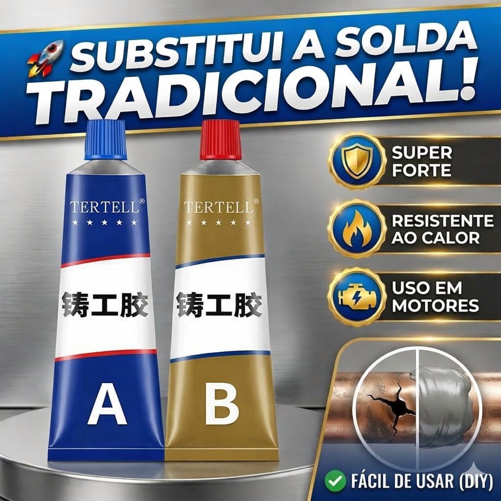 100g Cola AB Solda Fria Adesivo Reparo de Metal Super Forte Alta Temperatura