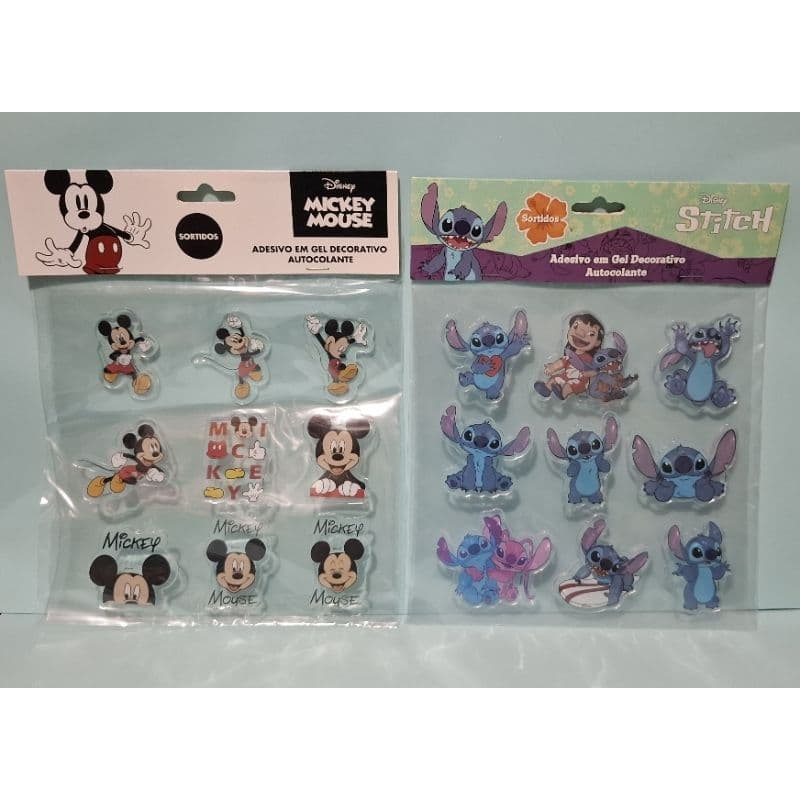 Disney Mickey,Stich, Princesas e Homem Aranha Adesivos em gel autocolante decorativo