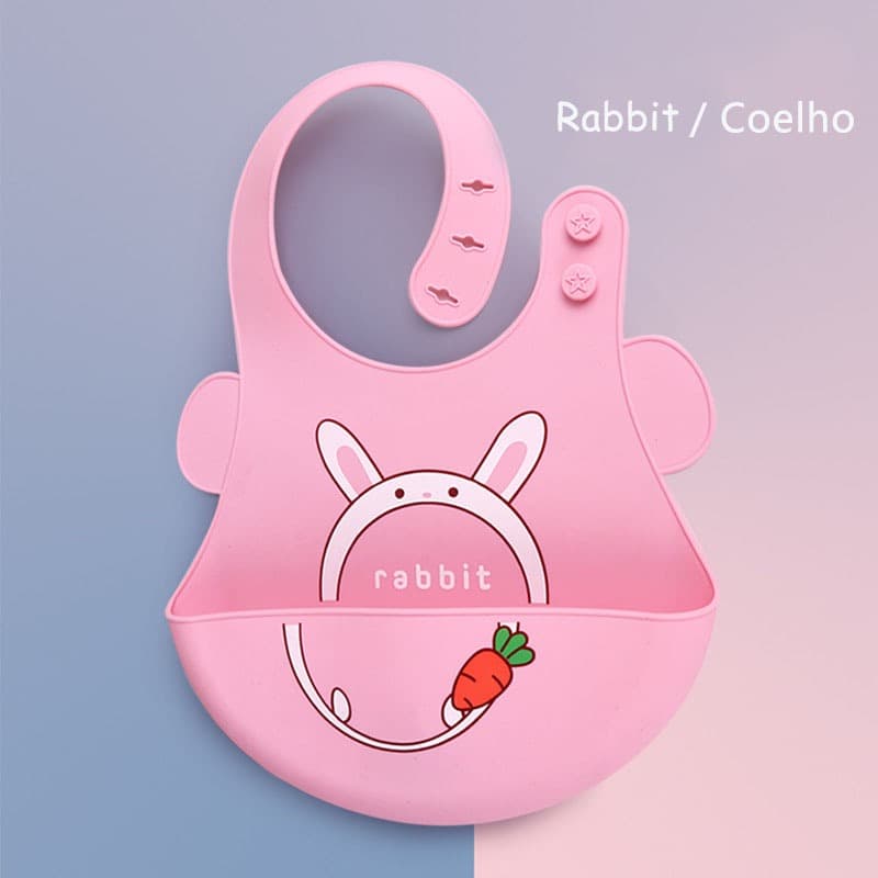 Babador De Silicone Para Bebê Impermeável Cata Migalhas Infantil Menina Bandana Blw Rosa Buba Bibs