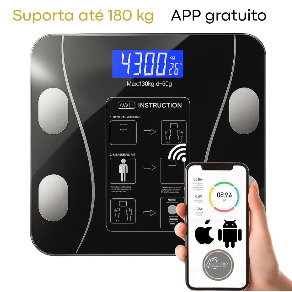 Balança Inteligente de Alta Precisão 140kg