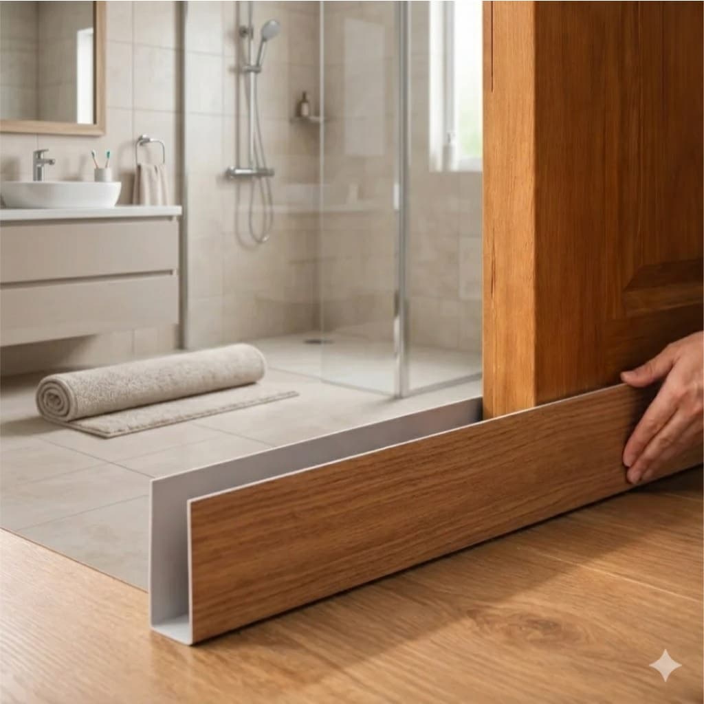 Protetor Salva Porta Pvc Contra Água 80 cm Várias Cores Mogno Lisa