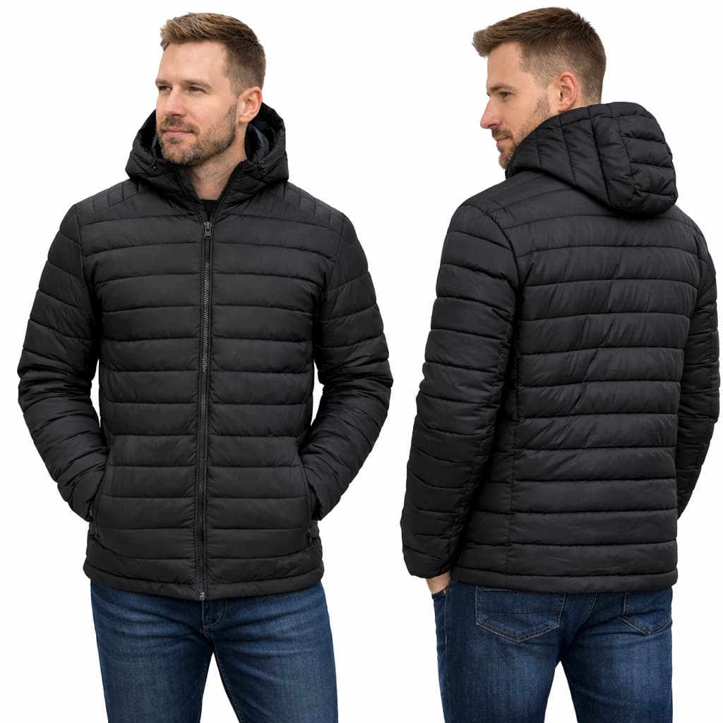 Jaqueta Puffer Impermeavel Bobojaco Corta Vento de Frio Gominho Casual Masculina Capuz Removivel