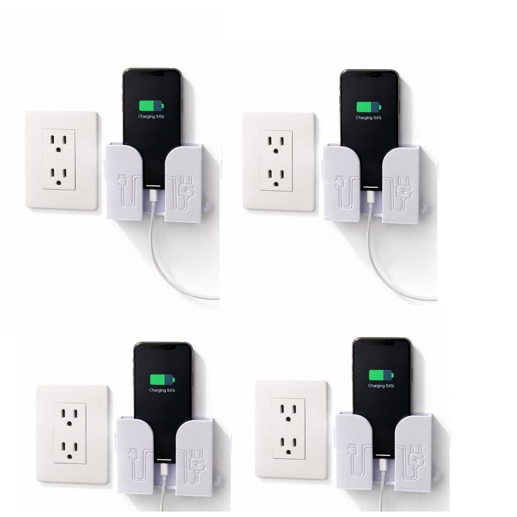 4 Suporte de celular de parede Multiuso Branco Diferenciado