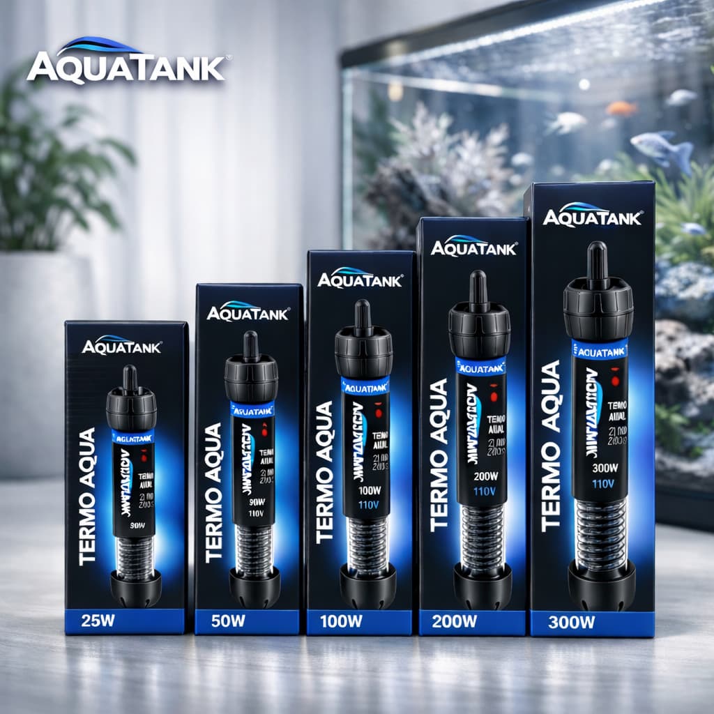 Aquecedor Com Termostato Submersível Aquatank Termo Aqua Para Aquários 25w 50w 100w 200w 300w