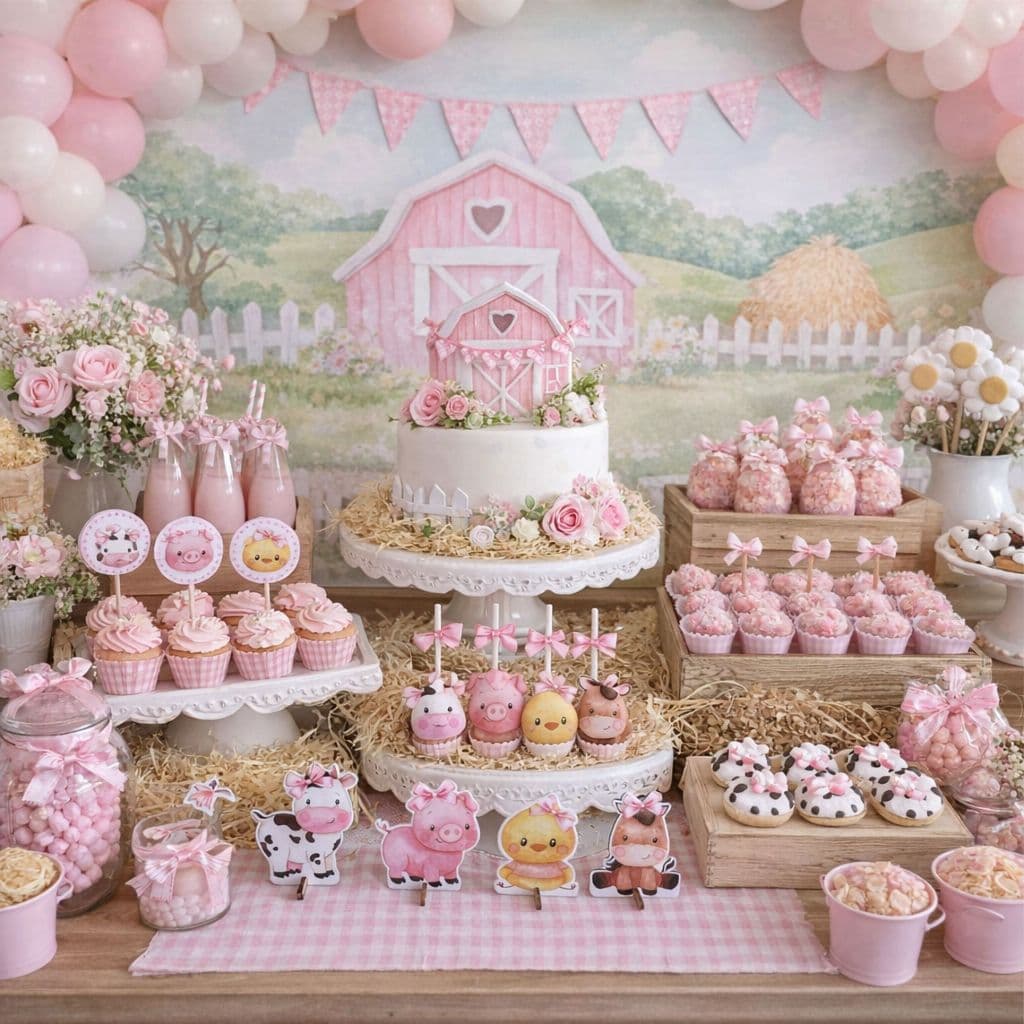 Kit 4 Displays de Mesa Fazendinha -  Fazendinha Aquarela, Fazendinha Rosa, Fazendinha Azul