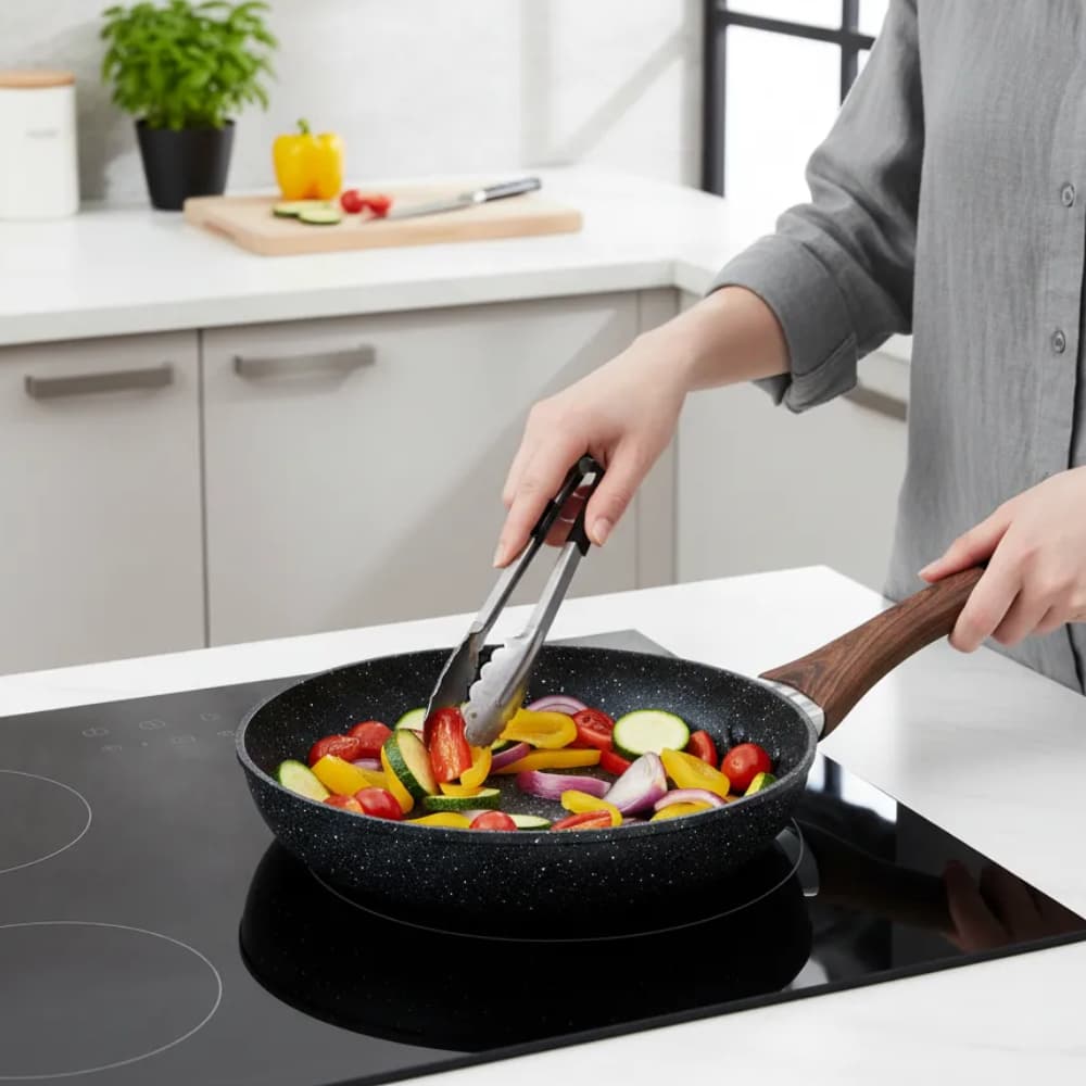 Frigideira Nanocerâmica 24cm 20cm Antiaderente Revestimento Cerâmica Fogão Indução Elétrico Gás