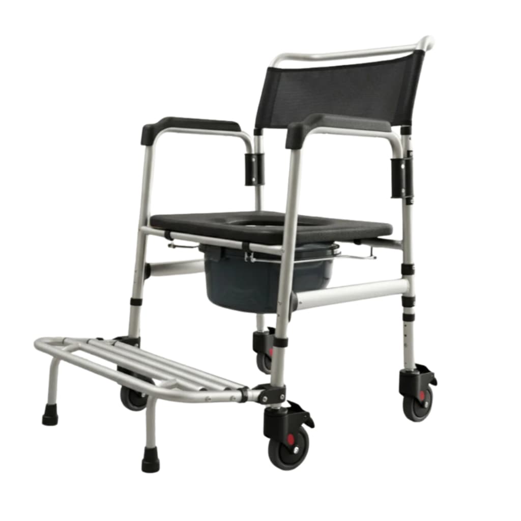 Cadeira de Banho Dobrável com Rodas Em Alumínio Até140Kg Supermedy Conforto e Qualidade