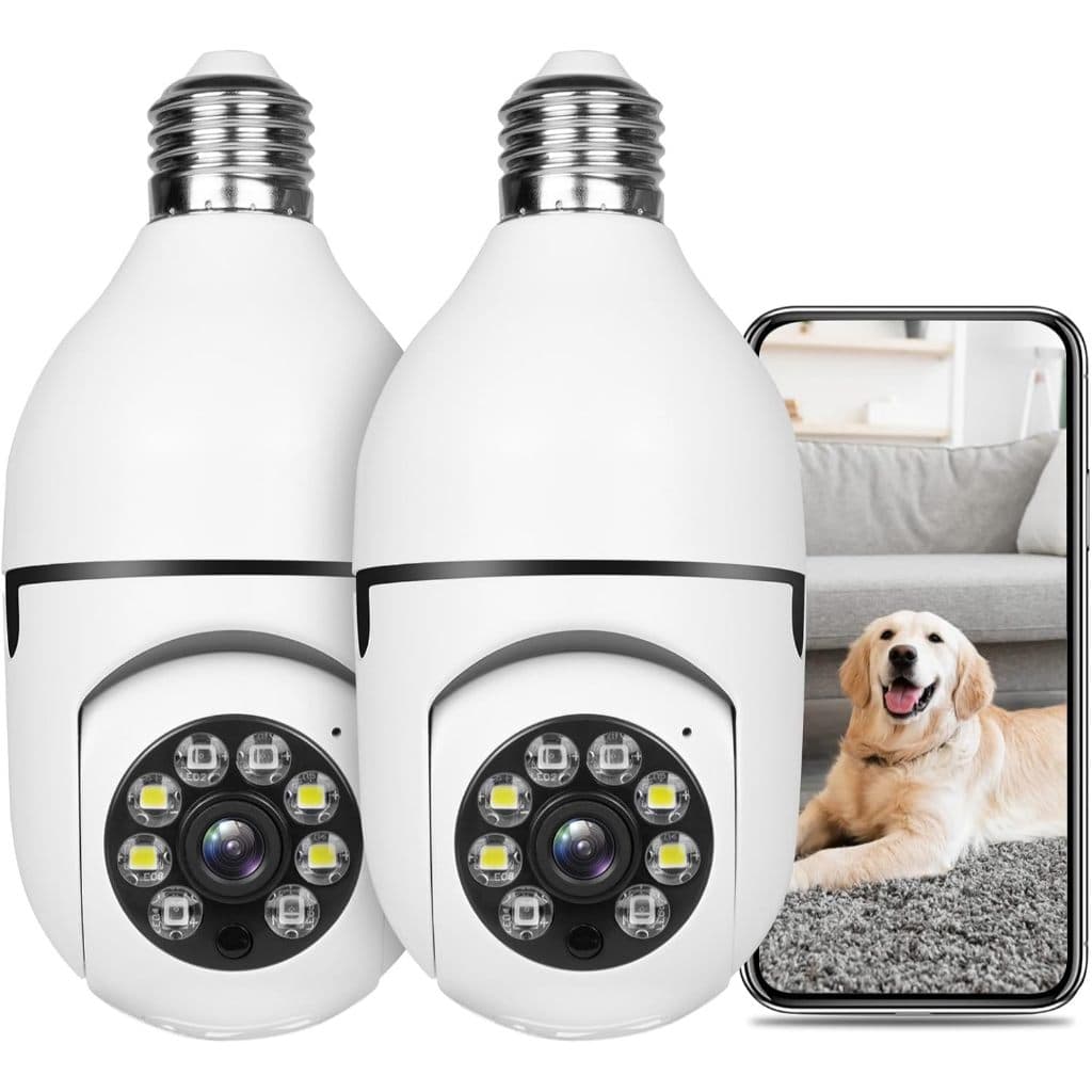 Câmeras Wifi Ip 360° Giratória Lâmpada Sem fio Prova D’água de segurança  full HD Visão Noturna com app V720