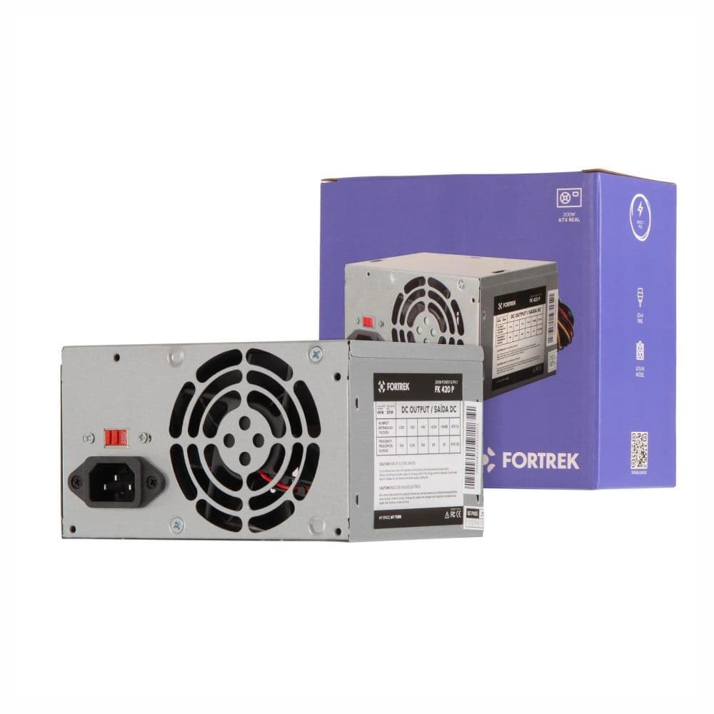 FONTE ATX 200W REAIS 20+4P PARA PC COMPUTADOR PWS-2003 FORTREK