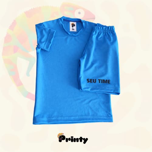 Conjunto Infantil Bermuda + Camisa Dry Fit Premium Personalizada SEU NOME + NÚMERO