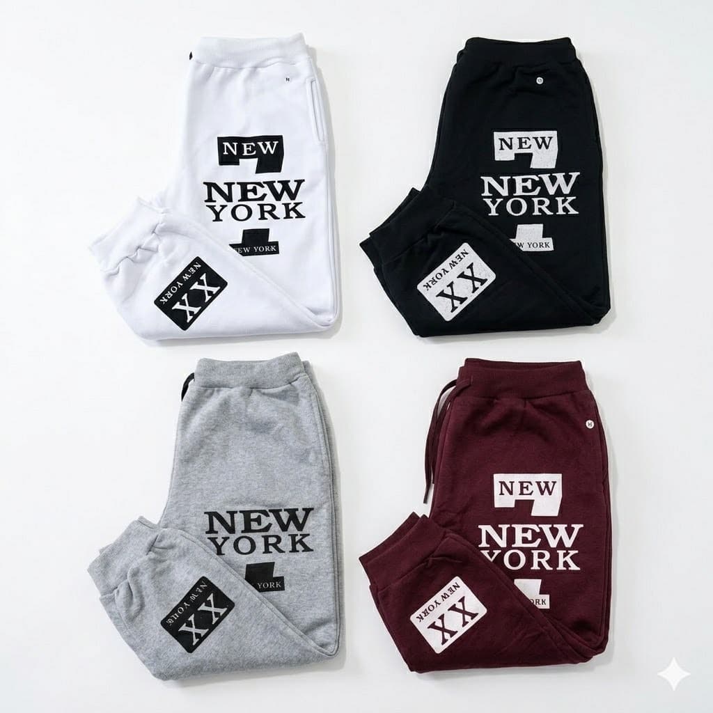 Kit 4 Calças Masculina Jogger Moletom New York Slim Academia