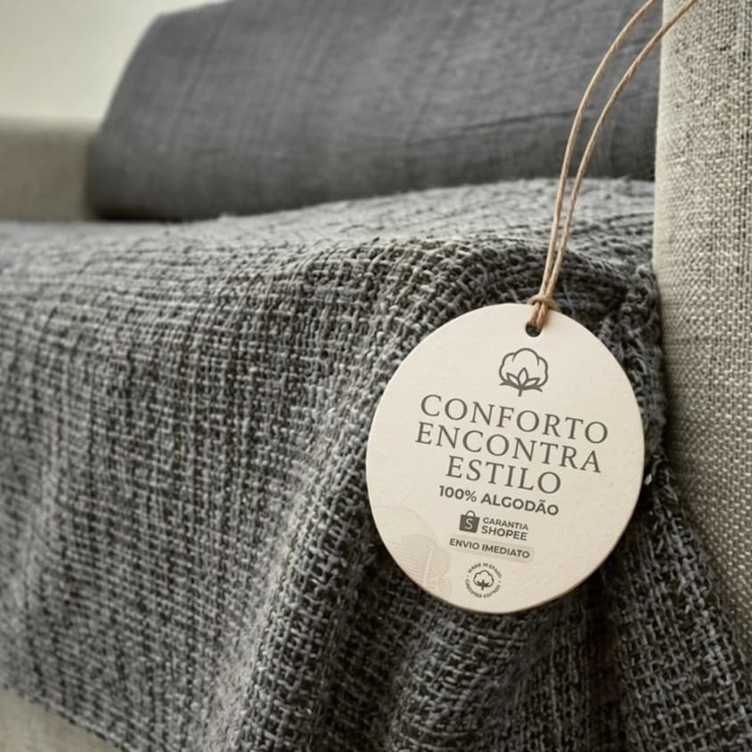 Manta Para Decoração  Capa Protetora de Sofá 2.10 x 1.20 Costura Reforçada 100% Algodão Uso Funcional Lavagem Fácil