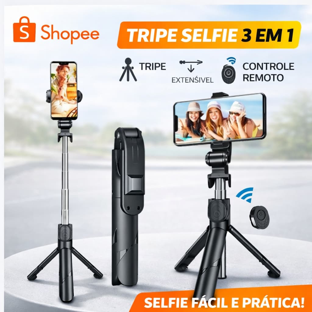 Bastão Pau de selfie Tripé Retrátil 170cm Com Luz LED Controle Bluetooth Celular Rotação de 360° para Live/Foto-Hy-R1700