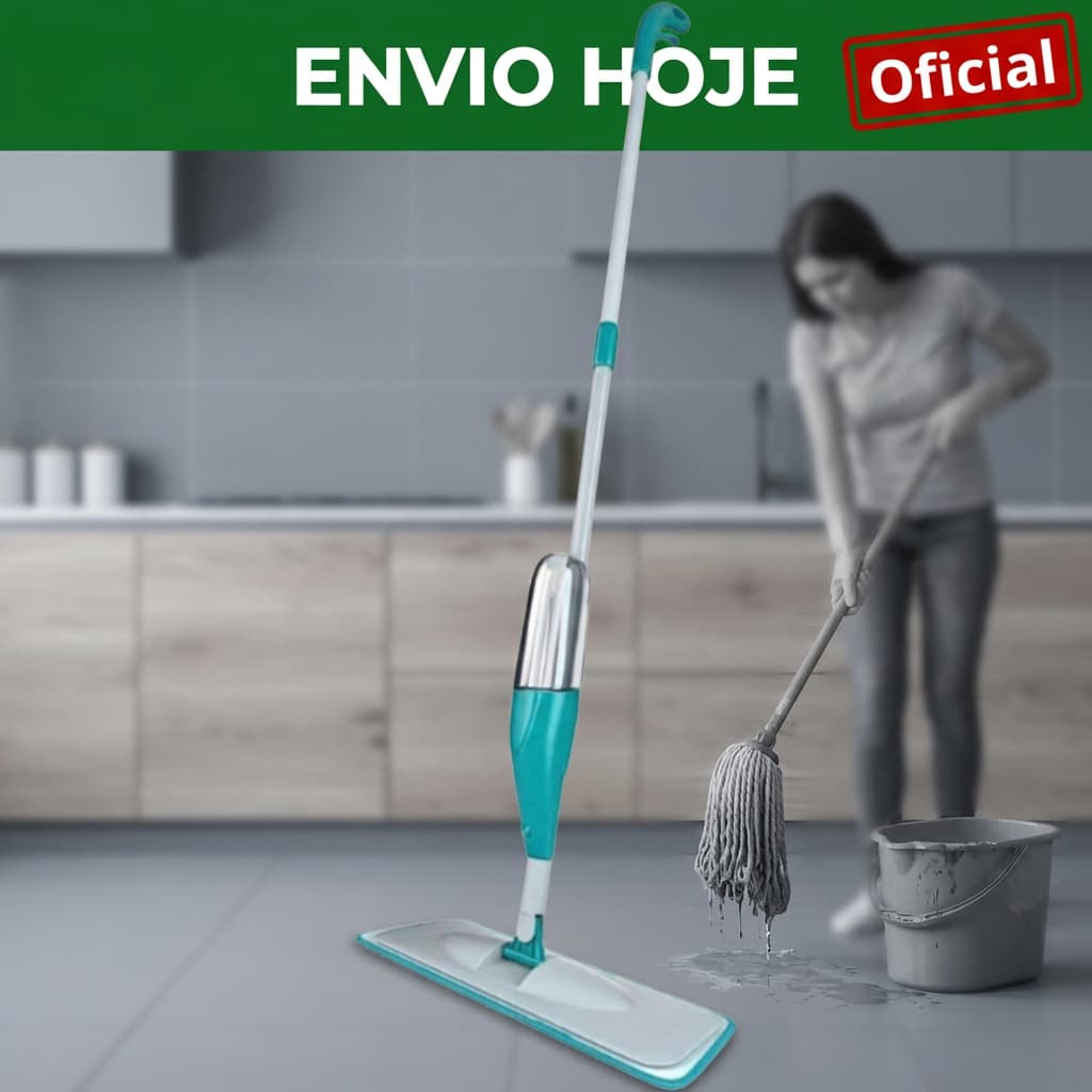 Mop Spray PRO Magico Com Reservatorio Rodo De Limpeza Refil Microfibra