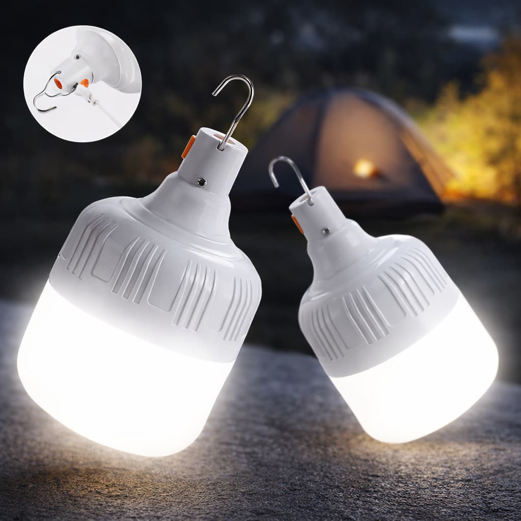 Mini Lâmpada LED Recarregável USB 30W Portátil Camping Emergência Resistente a Água Com Gancho