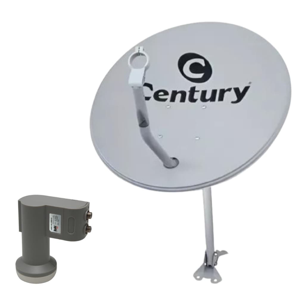 Kit Antena Century Digital Parabólica 60cm Ku + Lnbf Duplo