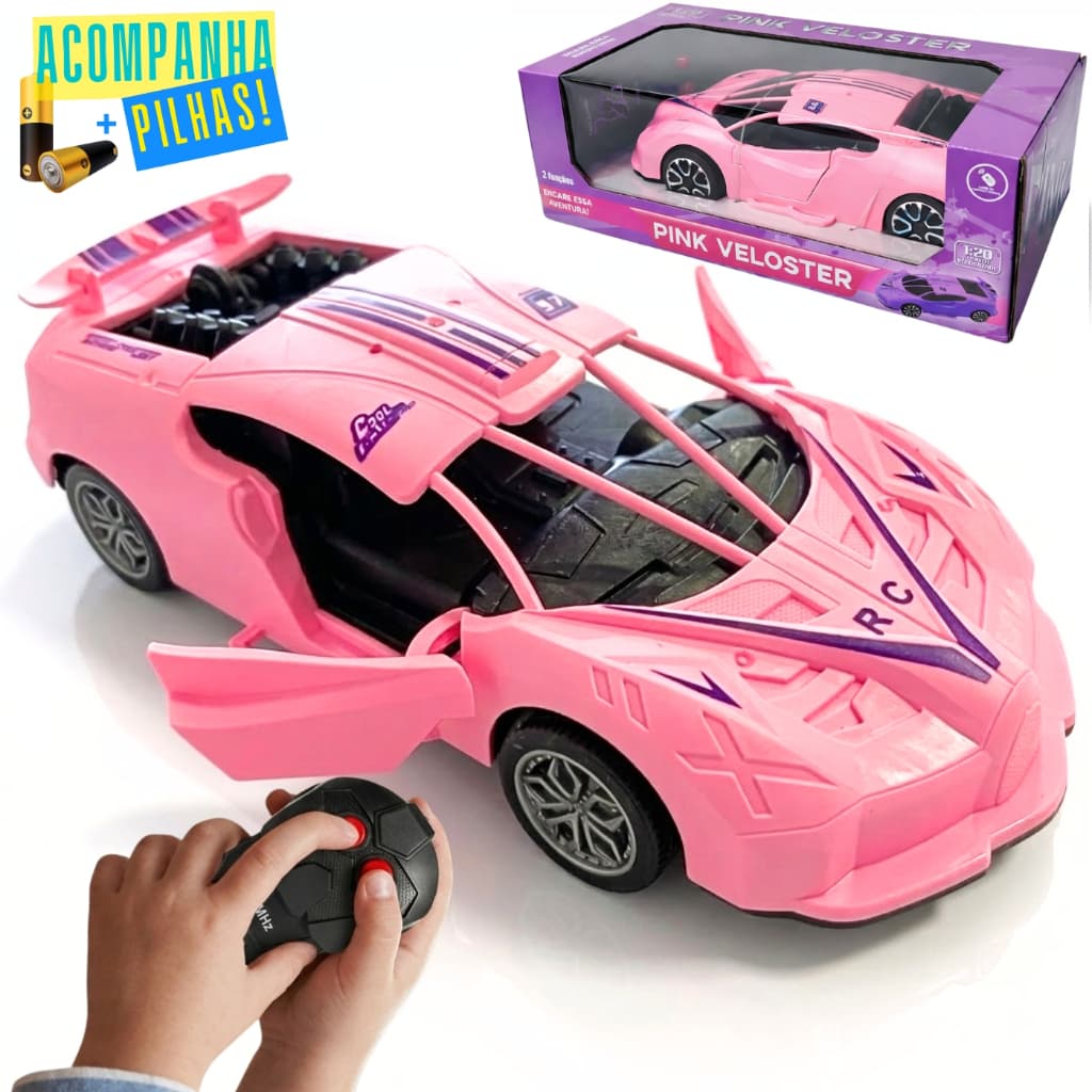 Carrinho Controle Remoto Feminino Rápido Menina Abre A Porta