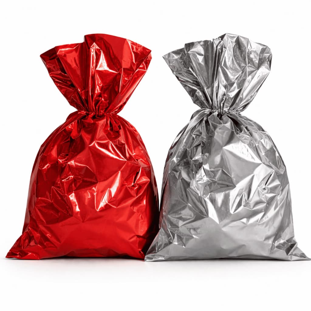 100 Sacos para Presente Metalizado 20x30 | Saquinho Surpresa Premium para Festa e Embrulho